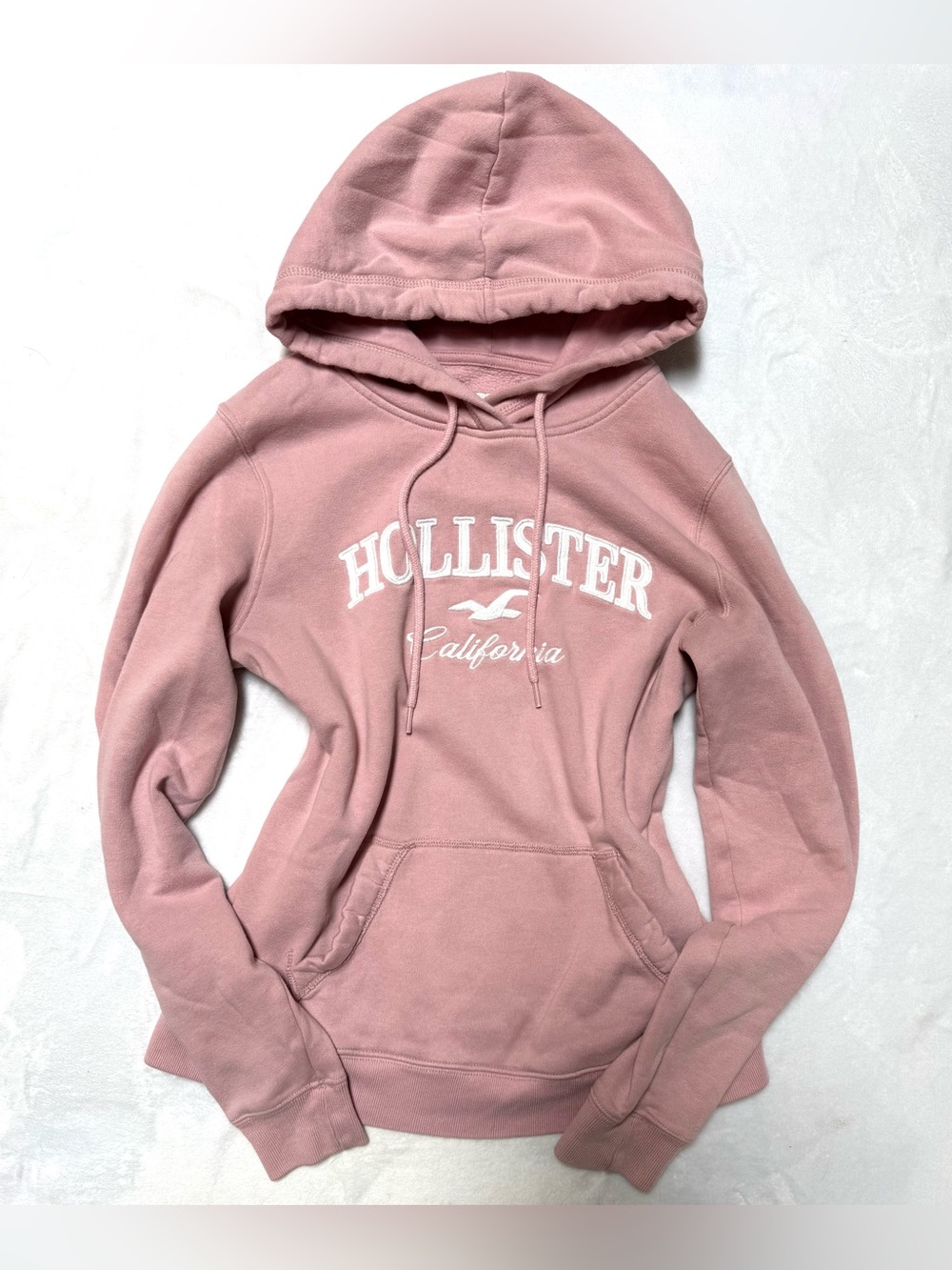 Hollister Women's Pink Logo Hoodie Size Small
